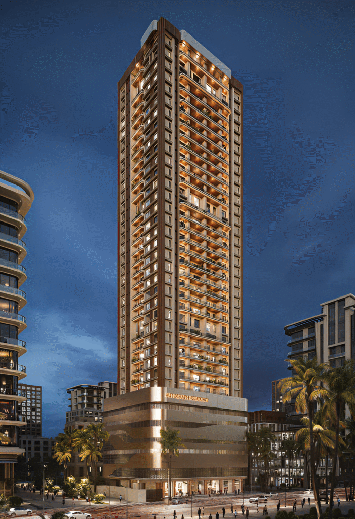 Multistar Autograph Residency Oshiwara Luxury High-Rise Elevation at Night
