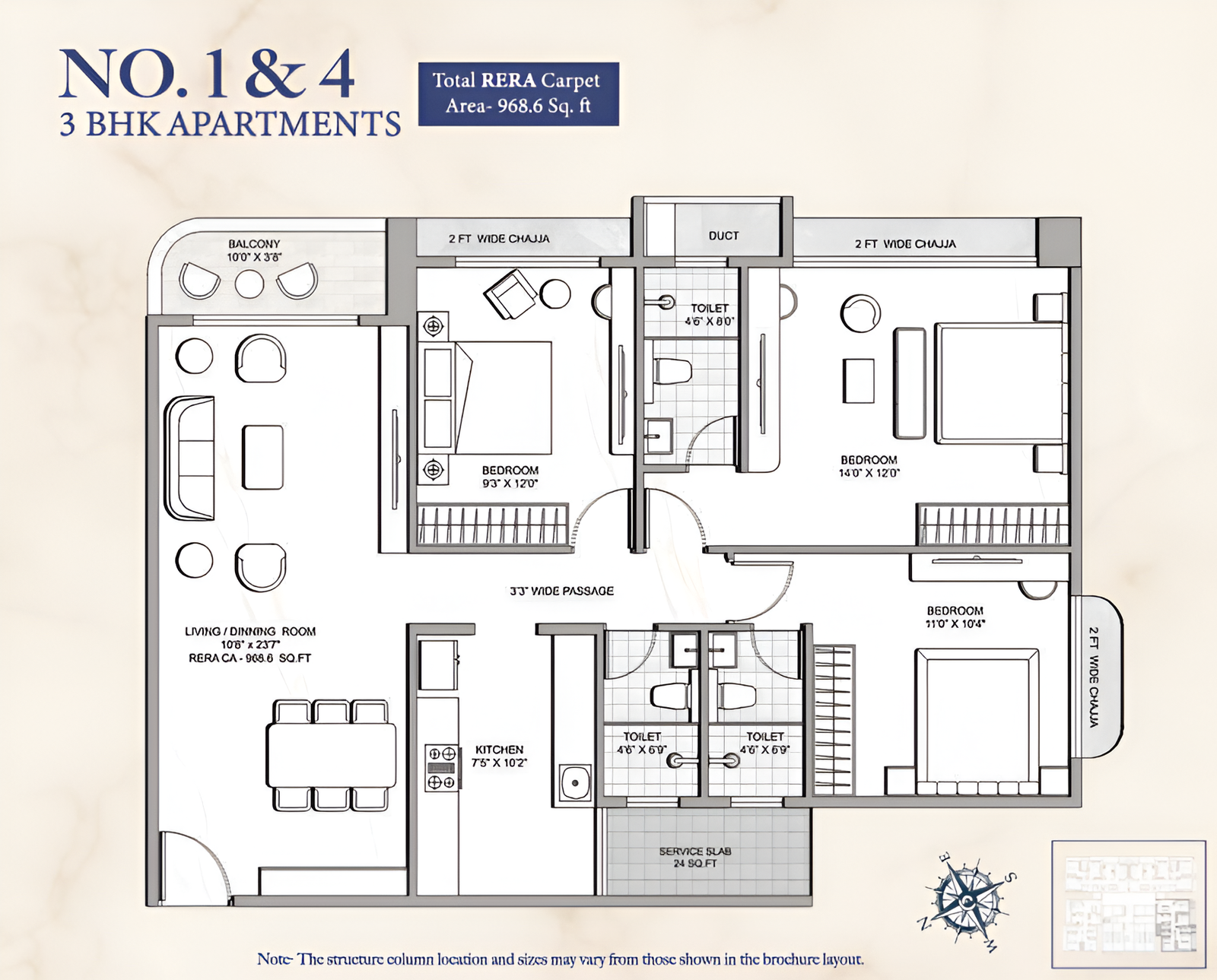 Multistar Autograph Residency Oshiwara 3 BHK Premium Apartment Floor Plan