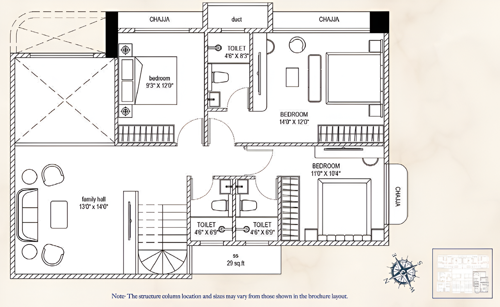 Multistar Autograph Residency Oshiwara 3 BHK Apartment Floor Plan